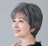 ELYNORA SERUM GLOW - Women's Flower White Short Straight Top Old Flower White Mixed Human Hair Wigs